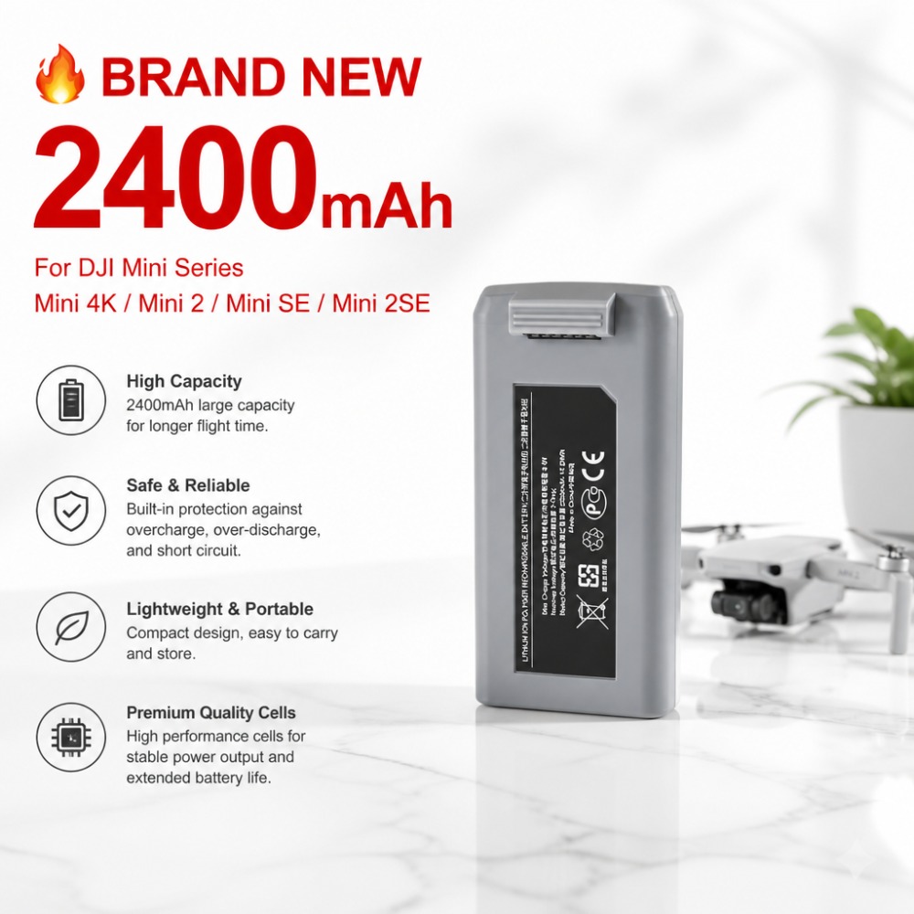 Drone Battery Smart - DJI Mini 4K/Mini 2/SE/2SE için 2400mAh