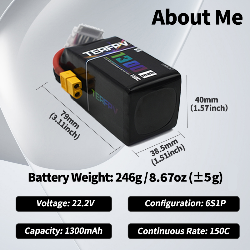 TERFPV Lipo Pil 6S 22.2V 1300/ - Drone Battery Plate incelemesi ve fiyatı