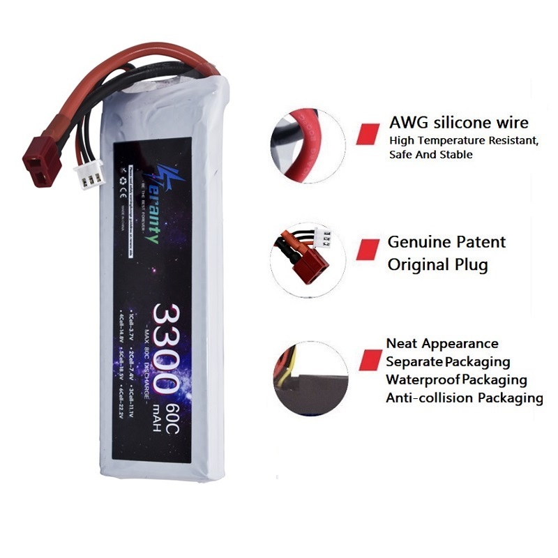 2S 7.4V LiPo Pil 3300mAh 60C A - Drone Battery Connector incelemesi ve fiyatı